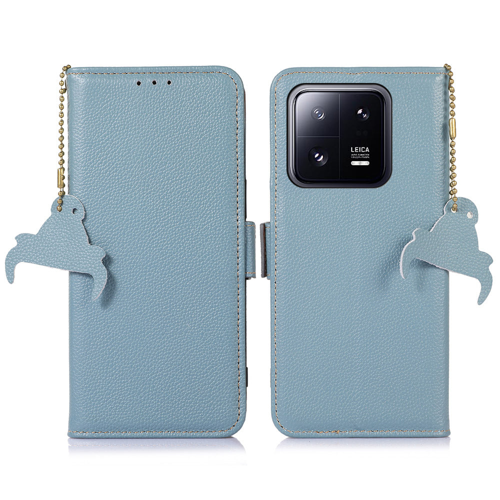 For Xiaomi 13 5G Fall Resistant Genuine Leather Phone Case Side Magnetic Closure Phone Shell RFID Blocking Wallet Phone Stand Cover For Xiaomi 13 5G Fall Resistant Genuine Leather Phone Case Side Magnetic Closure Phone Shell RFID Blocking Wallet Phone Stand Cover